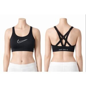 Nike Sports Bra Black Swoosh CW7273-010 Women’s Small Racerback Dri-Fit NWT